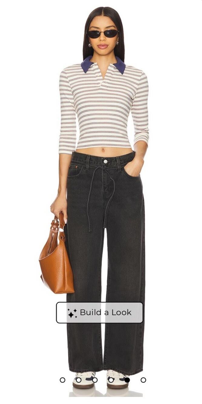 Levi’s Sz 27 XL Black Loose Fit Jean Button Front And Tie Waist Wide Leg REVOLVE